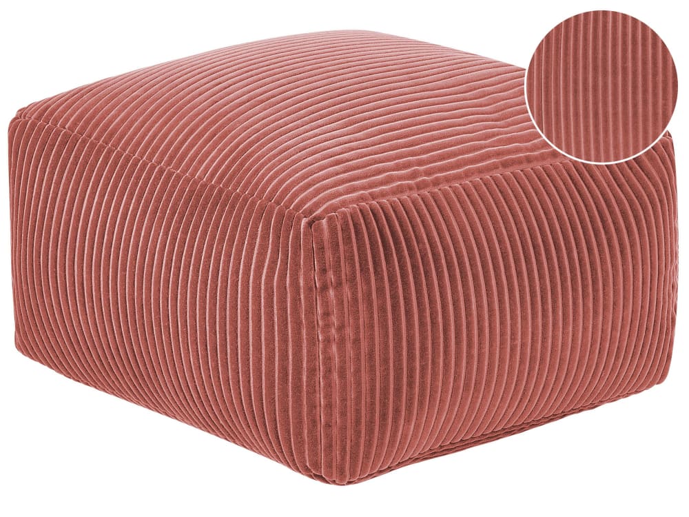 Pouf en tissu rouge 50x30cm