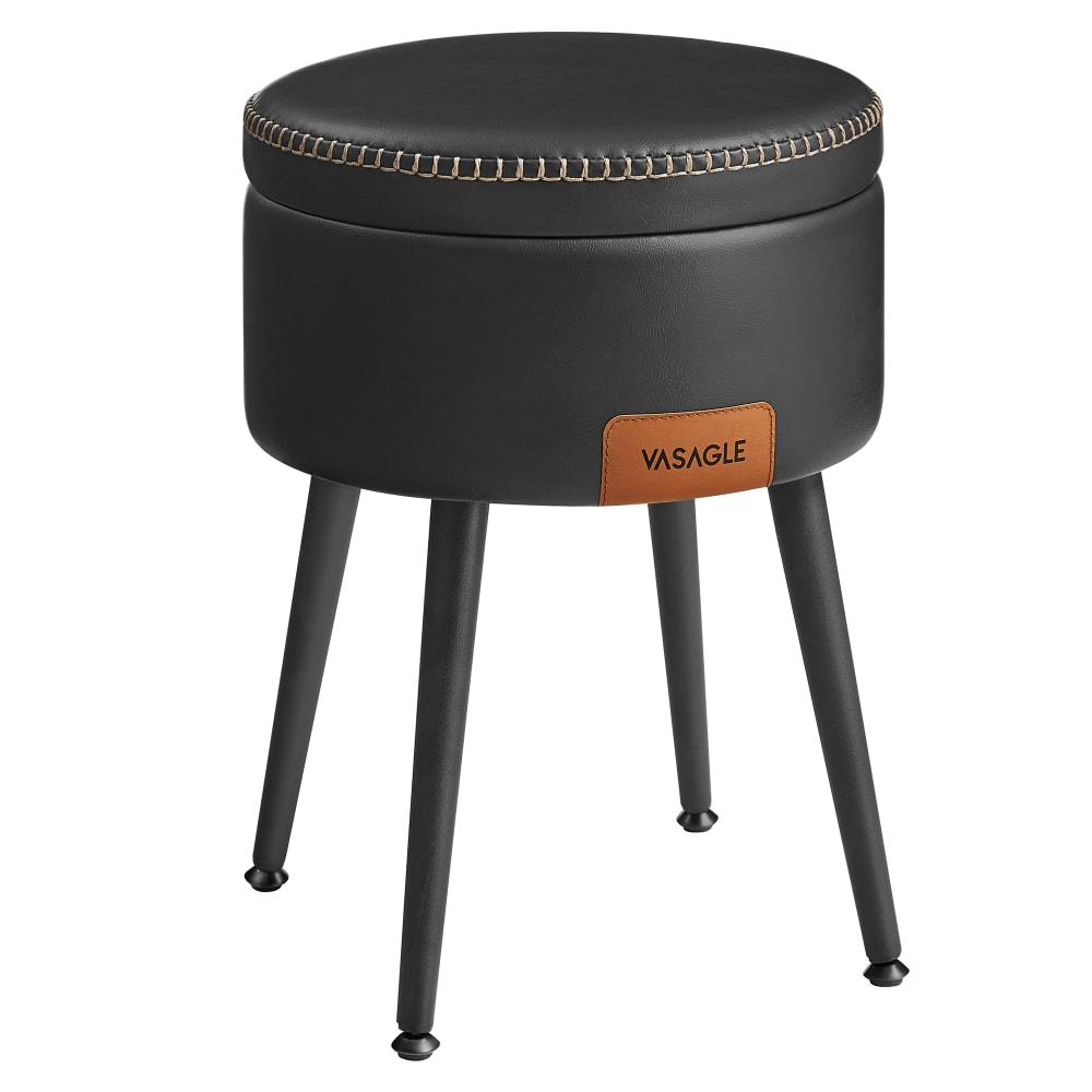 Tabouret de rangement 32 x 32 x 44 cm noir d'encre