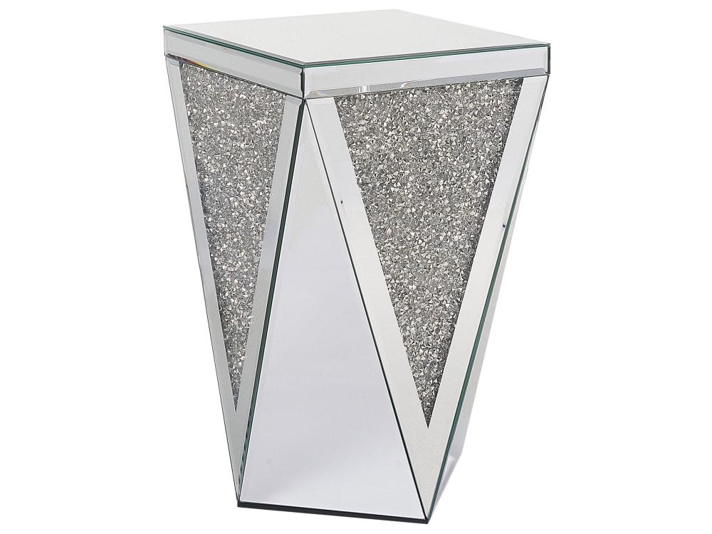 Beliani Beistelltisch aus Glas, silber style classic chic - Glas