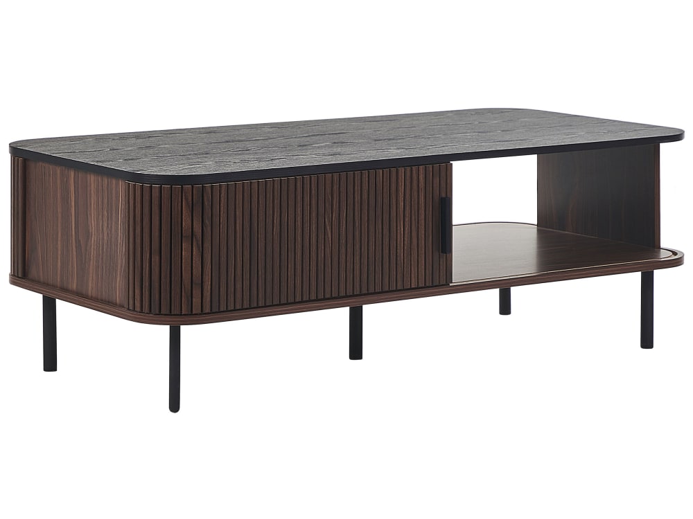 Table basse marron foncé avec rangement