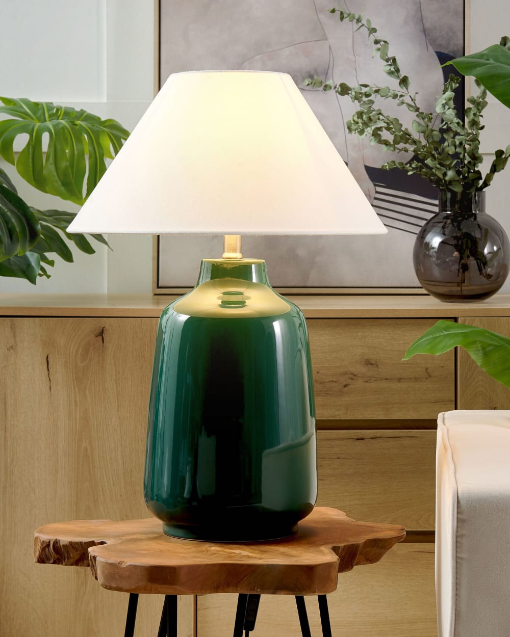 Lampe à poser céramique vert foncé — vue 3