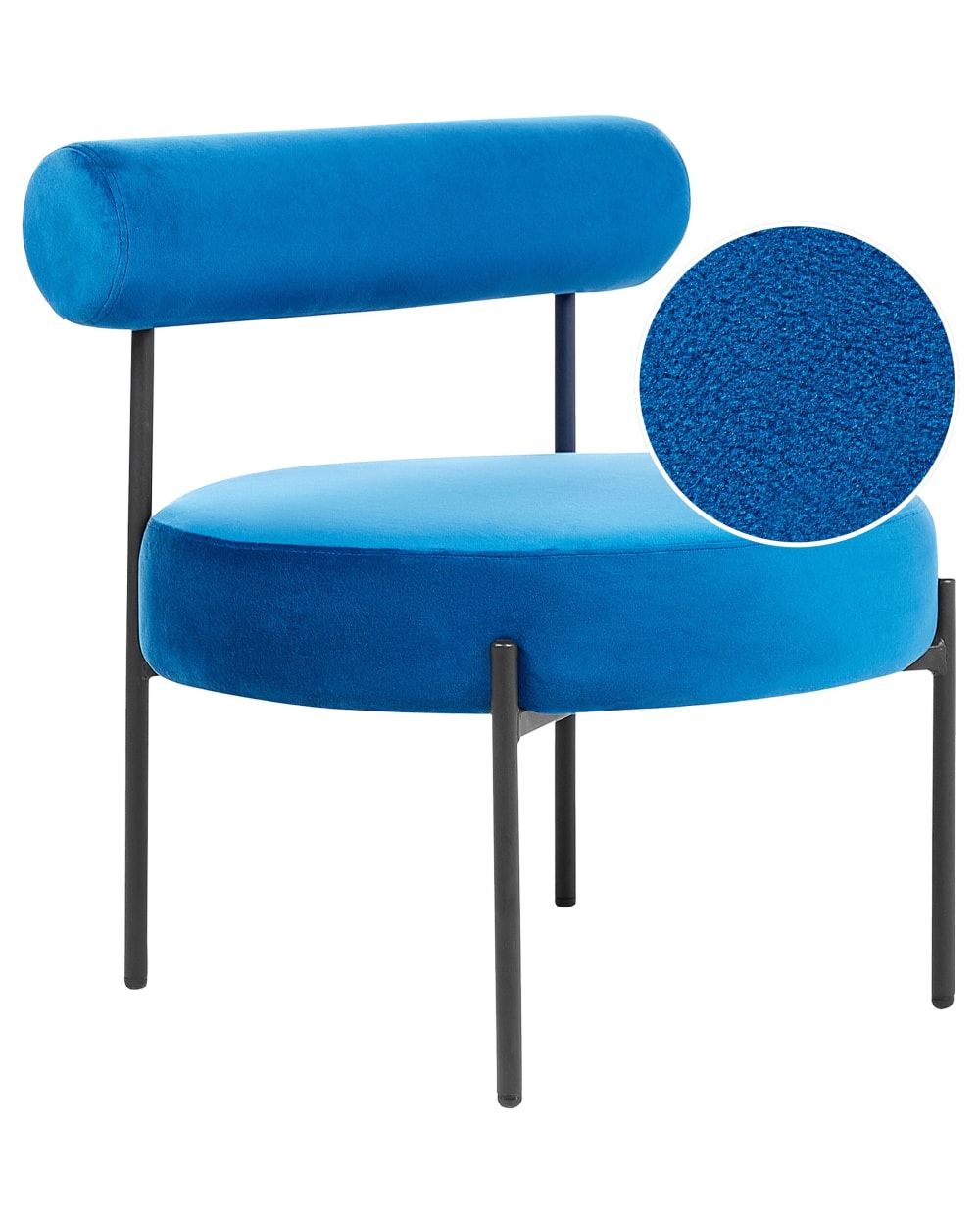 fauteuil en velours bleu