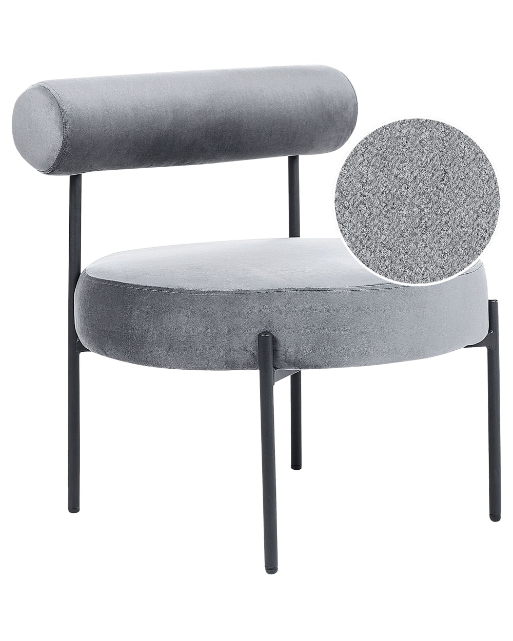 Sessel Aus Samtstoff 66Cm, Grau