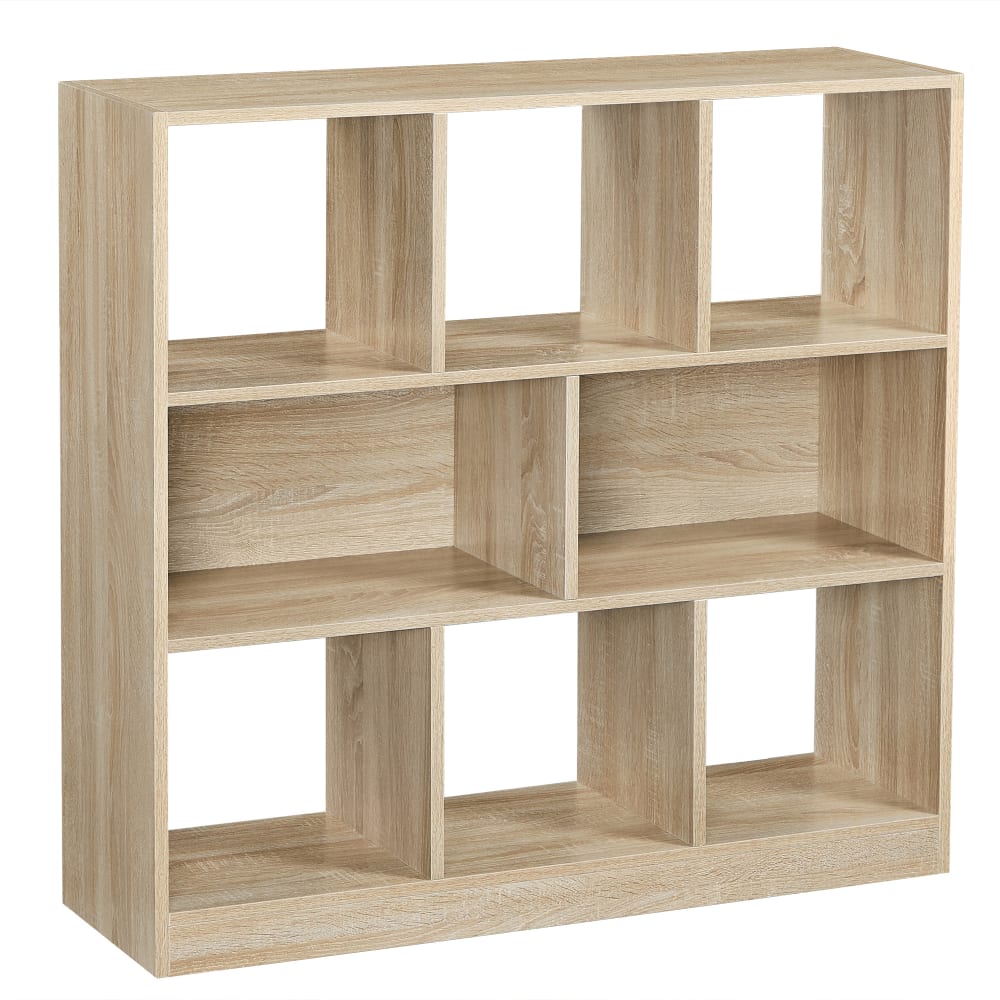 VASAGLE Bibliothèque de rangement cube avec 8 casiers 97.5 x 30 x 100.5 cm Beige Bois - 97x100x30cm