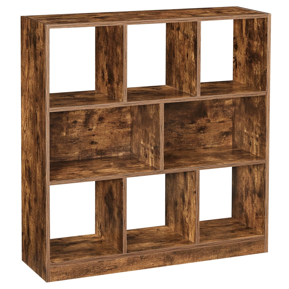 VASAGLE Bibliothèque de rangement cube 97.5 x 30 x 100.5 cm marron Marron Bois - 97x100x30cm