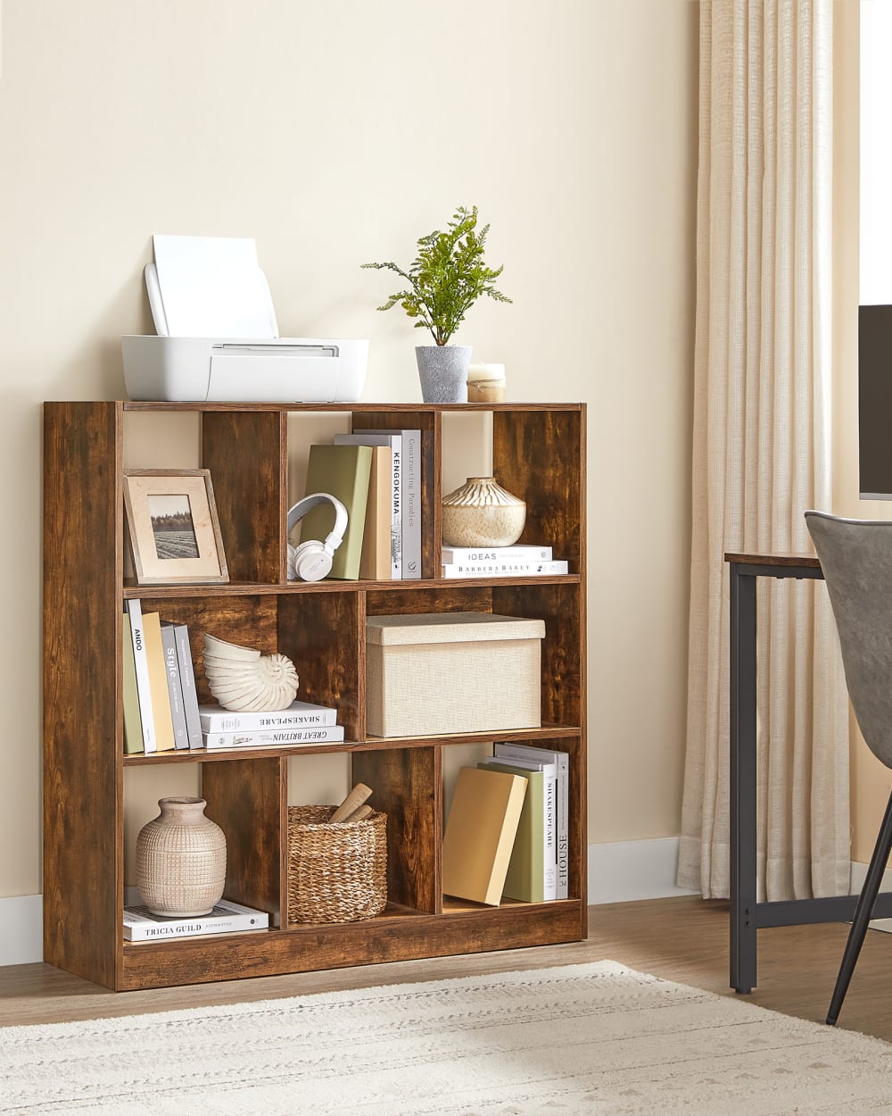 Bibliothèque de rangement cube 97.5 x 30 x 100.5 cm marron - Maisons du Monde