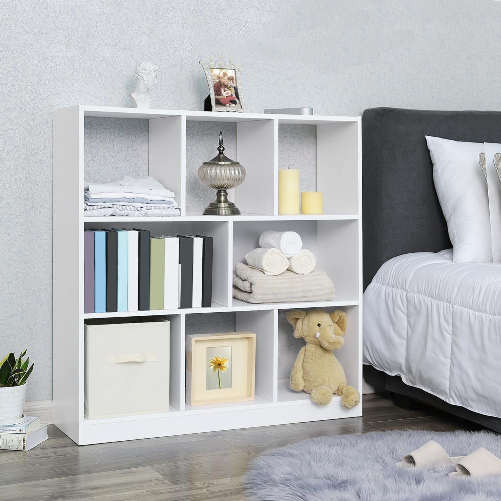 Bibliothèque de rangement cube avec 8 casiers 97.5 x 30 x 100 cm blanc - Maisons du Monde