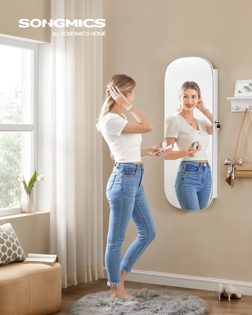 Armoire à bijoux avec et serrure blanc - Maisons du Monde