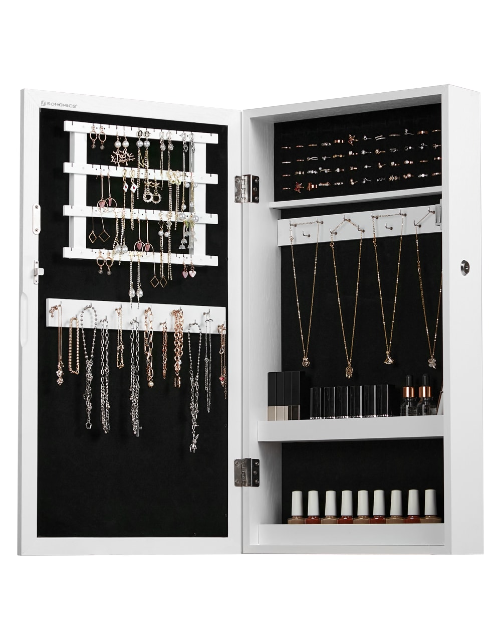 Armoire à bijoux murale verrouillable avec miroir blanc - Maisons du Monde