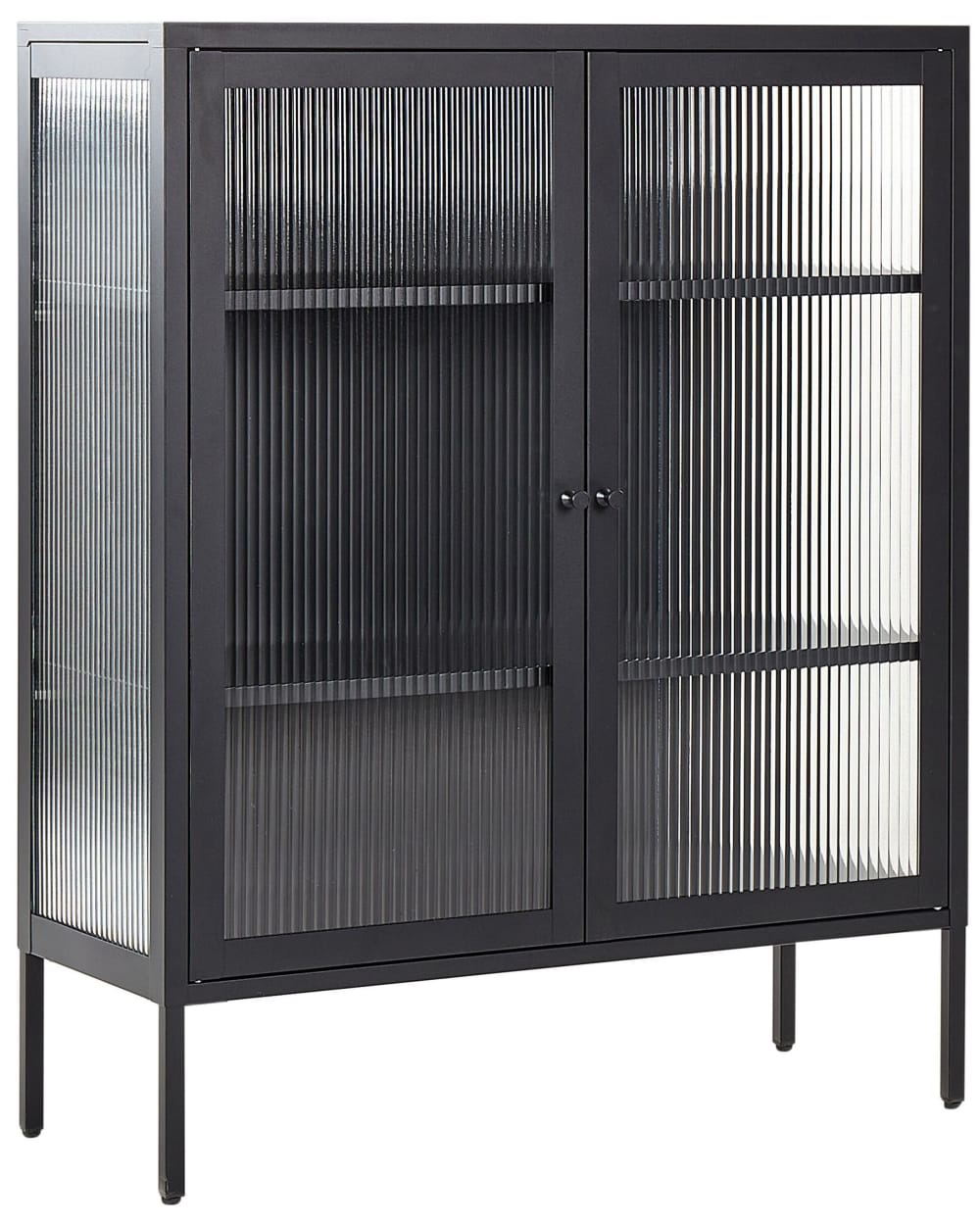 Armoire vitrine métal 90 cm 35 cm noir
