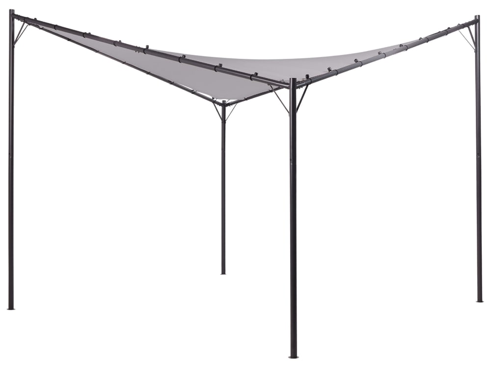 Tonnelle d'extérieur métal 300 cm 300 cm gris