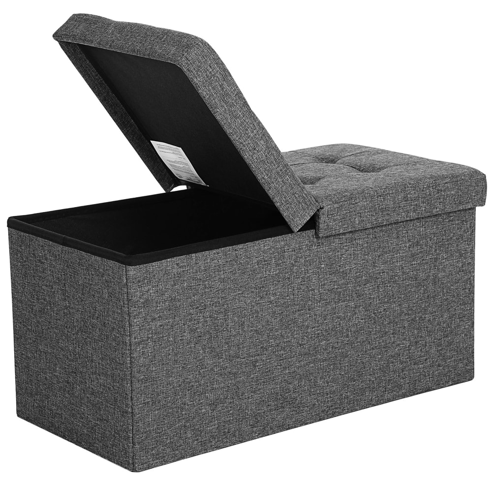 Tabouret de rangement banc pliable 38 x 76 x 38 cm 300 kg gris (SONGMICS) - Image 1