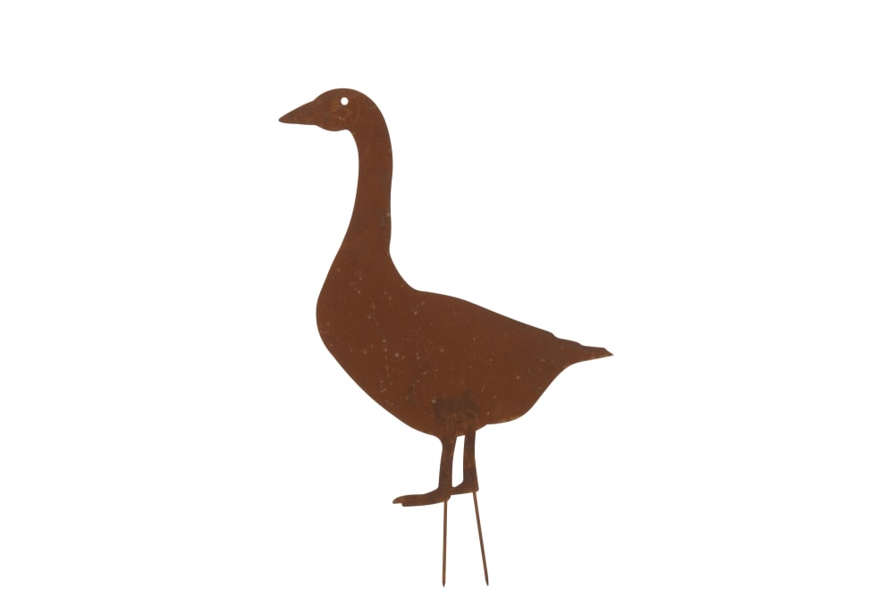 Décoration jardin canard métal rouille L0.5cm