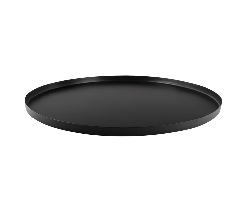 Plateau rond en métal noir 39.5 cm — Beyit