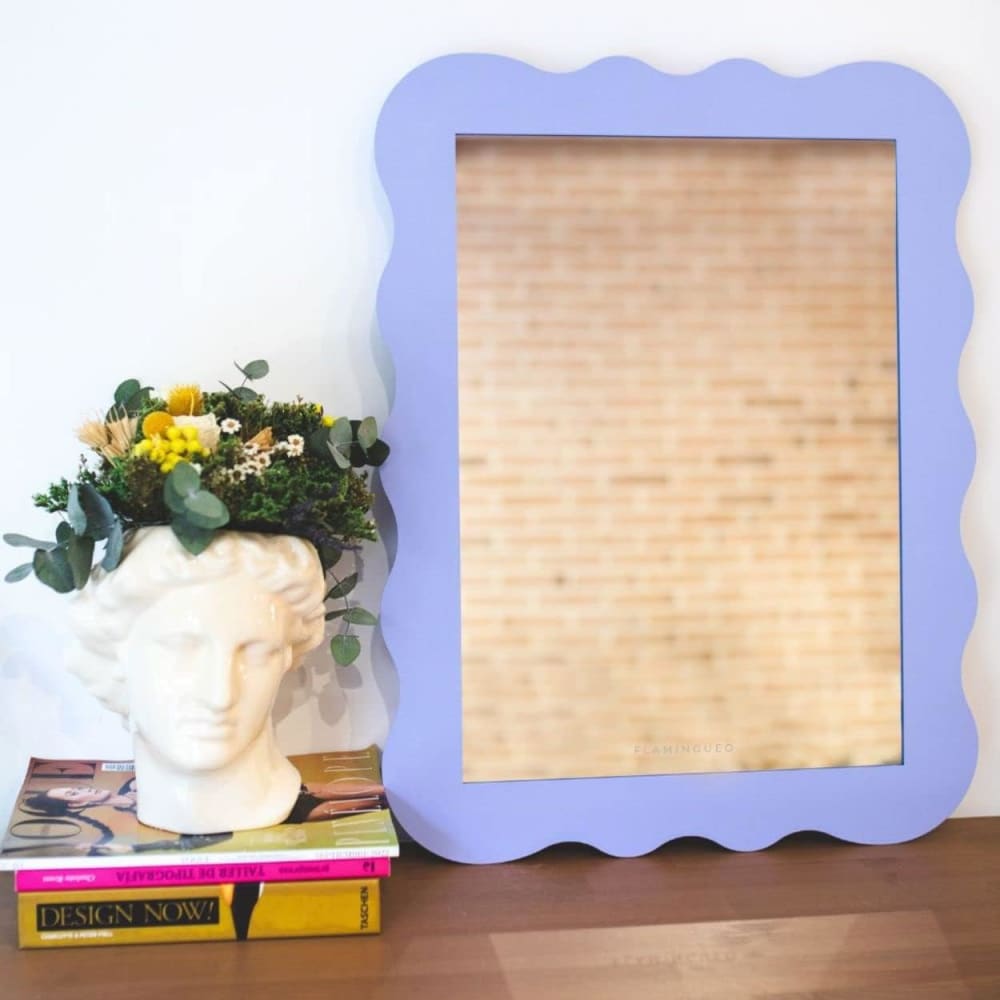 Miroir mural asymétrique métal 65x50x2,5cm bleu - Maisons du Monde