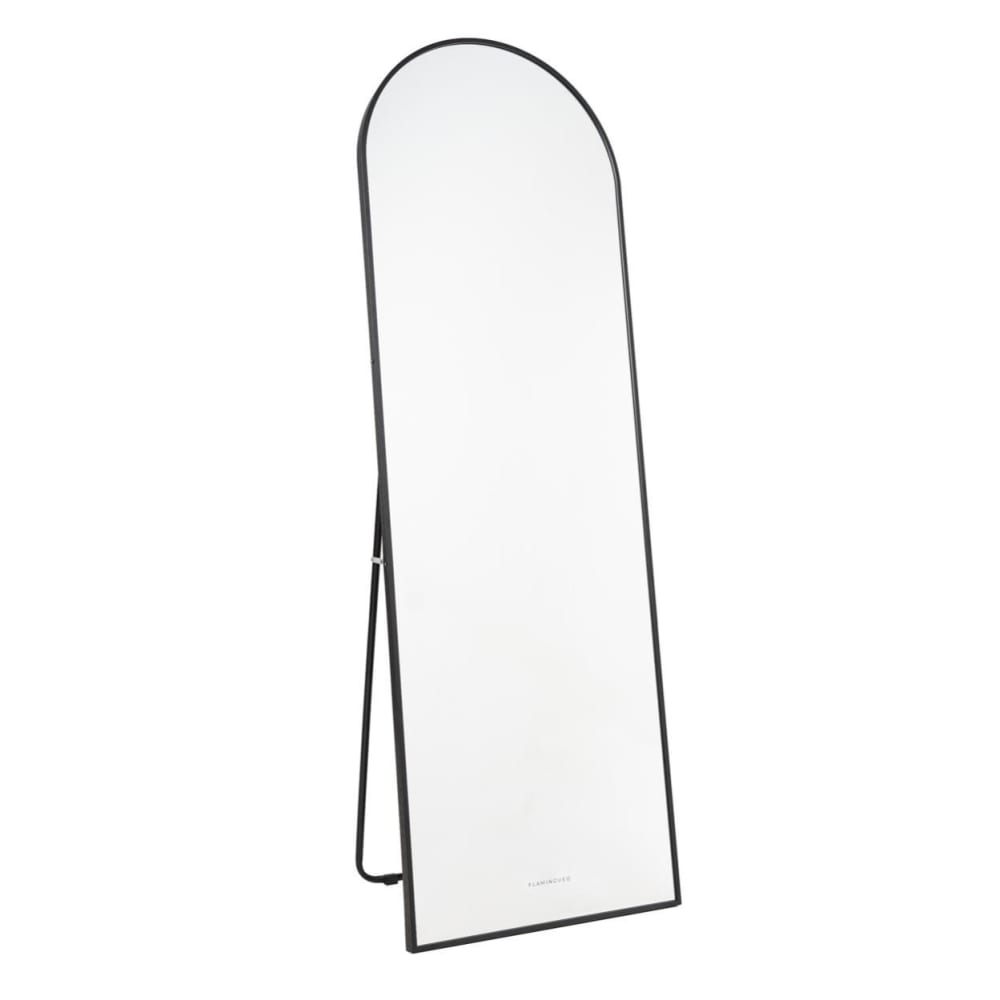 Flamingueo Standspiegel Aluminium 163x53x3cm Schwarz Schwarz Aluminium