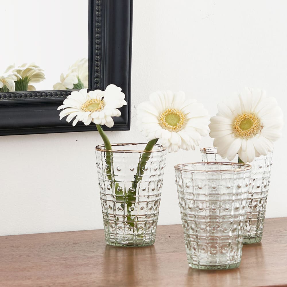 Set de 3 photophores en verre gravé — vue 3