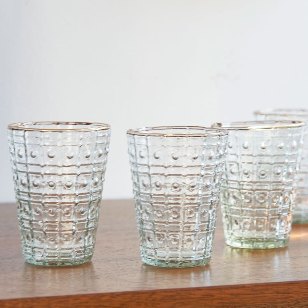 Set de 3 photophores en verre gravé — vue 4