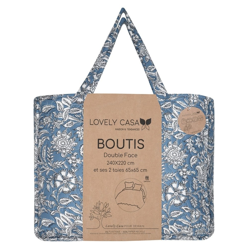 Couvre lit [ ]polyester[ ]bleu[ ]220x240 - Maisons du Monde