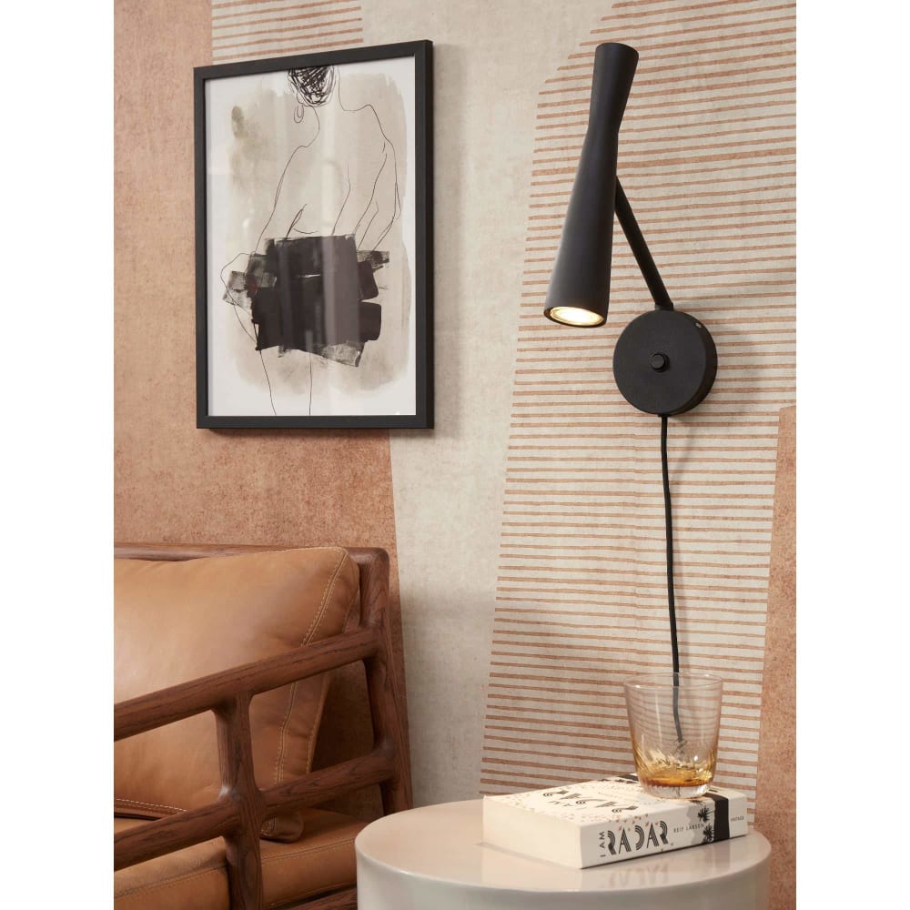 Applique métal noir 10.5x26x34.5cm - Maisons du Monde