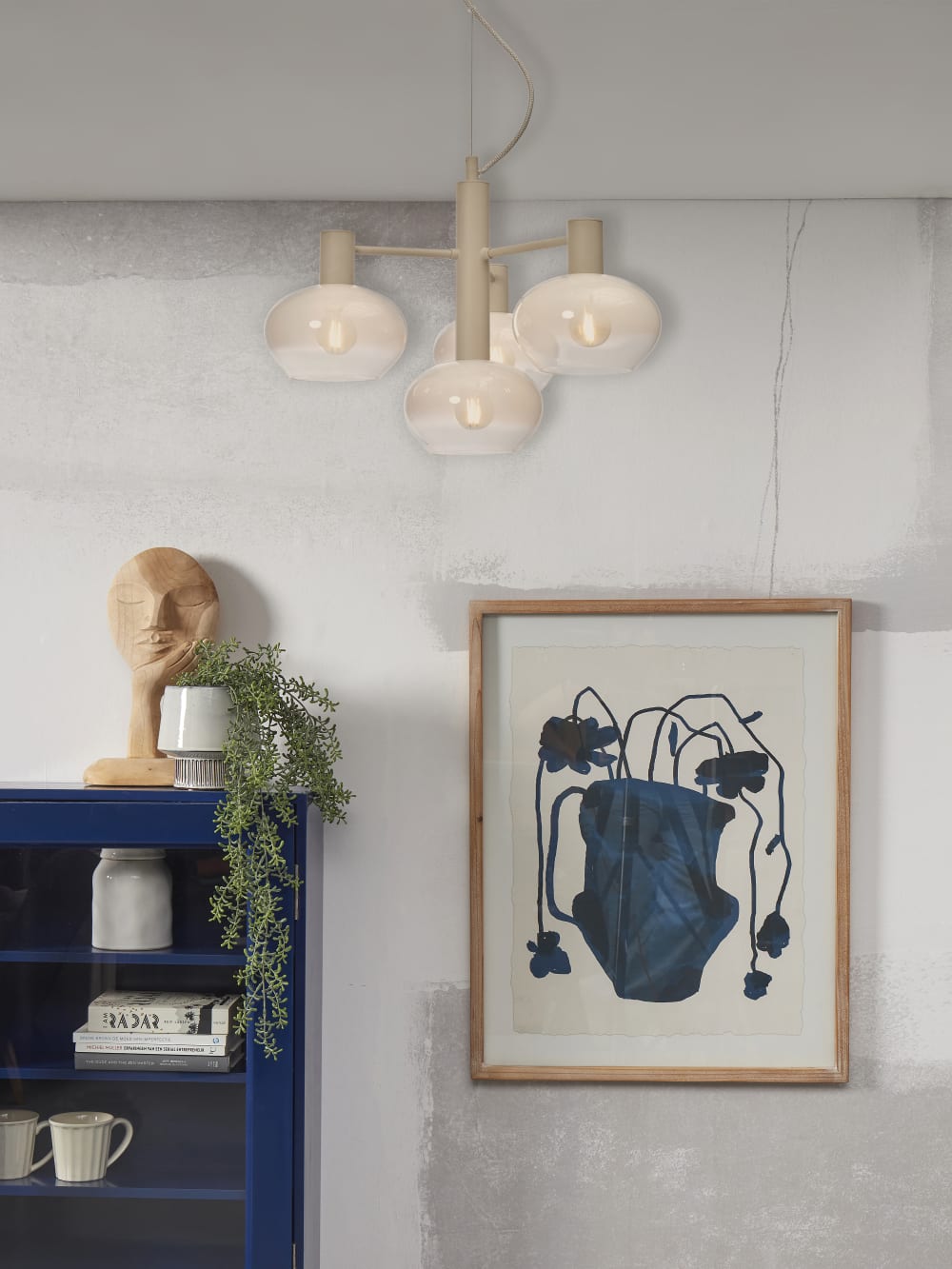 Suspension verre blanc 43x43x34cm — vue 4