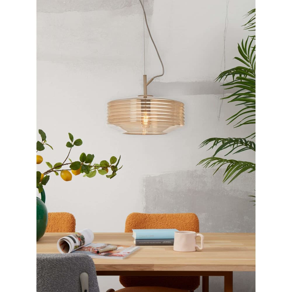 Suspension verre brun ø35cm — vue 3