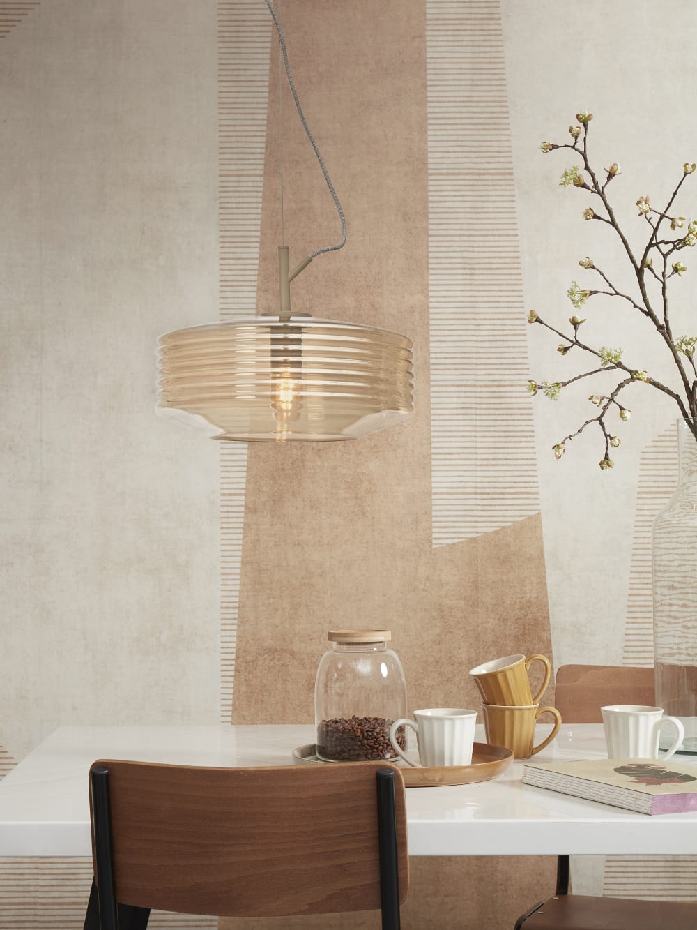 Suspension verre brun ø35cm — vue 4