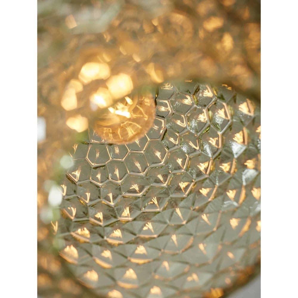 Suspension verre vert 18x18x27cm — vue 3