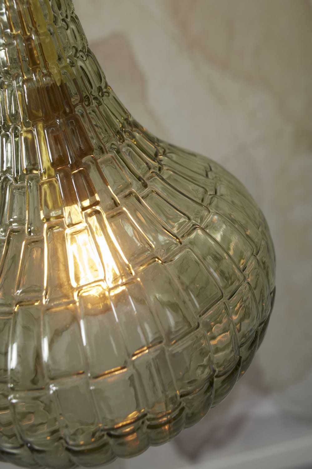 Suspension verre vert 24x24x28cm — vue 4