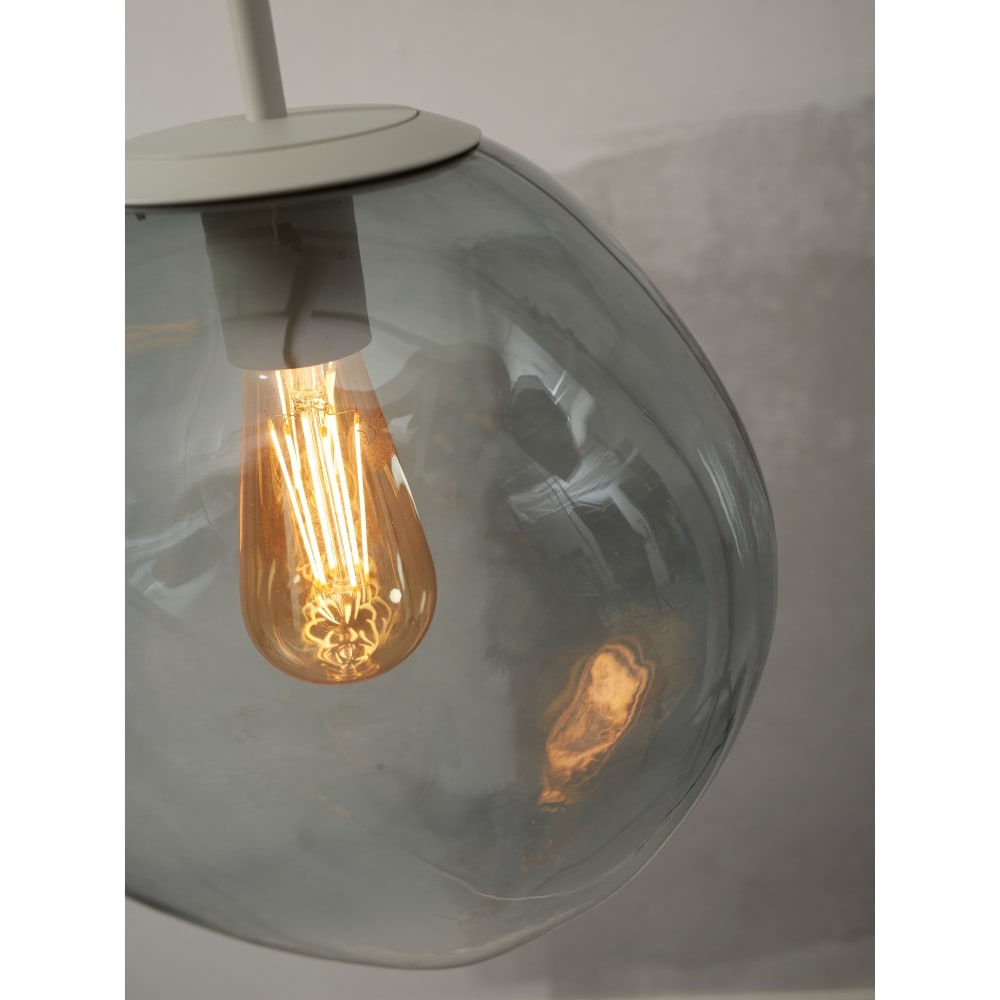 Suspension verre gris clair 26x26x37.5cm — vue 3