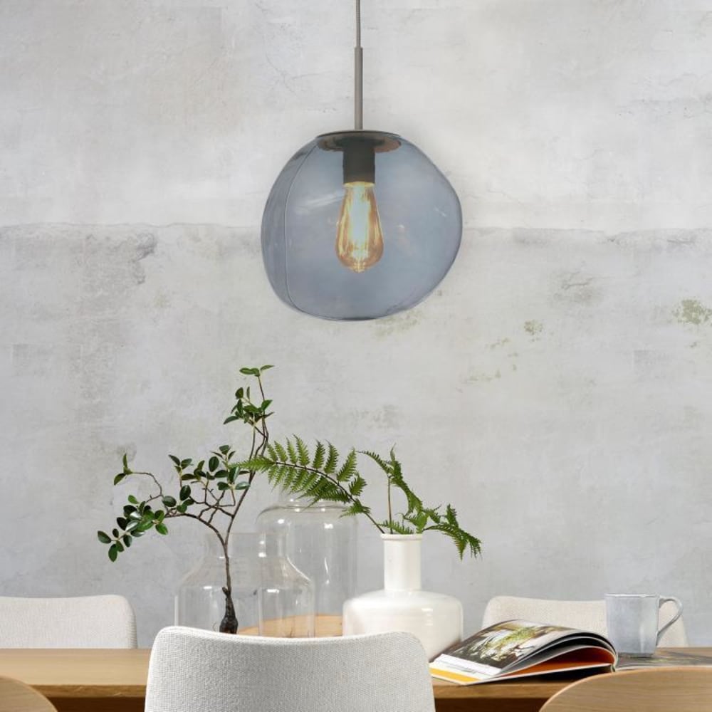 Suspension verre gris clair 26x26x37.5cm — vue 4