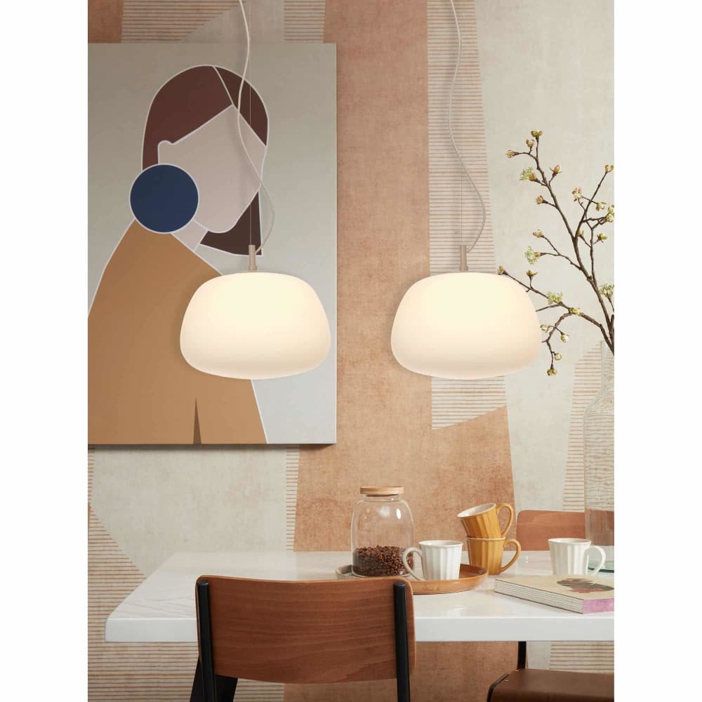 Suspension verre blanc 34.2x34.2x30cm — vue 3