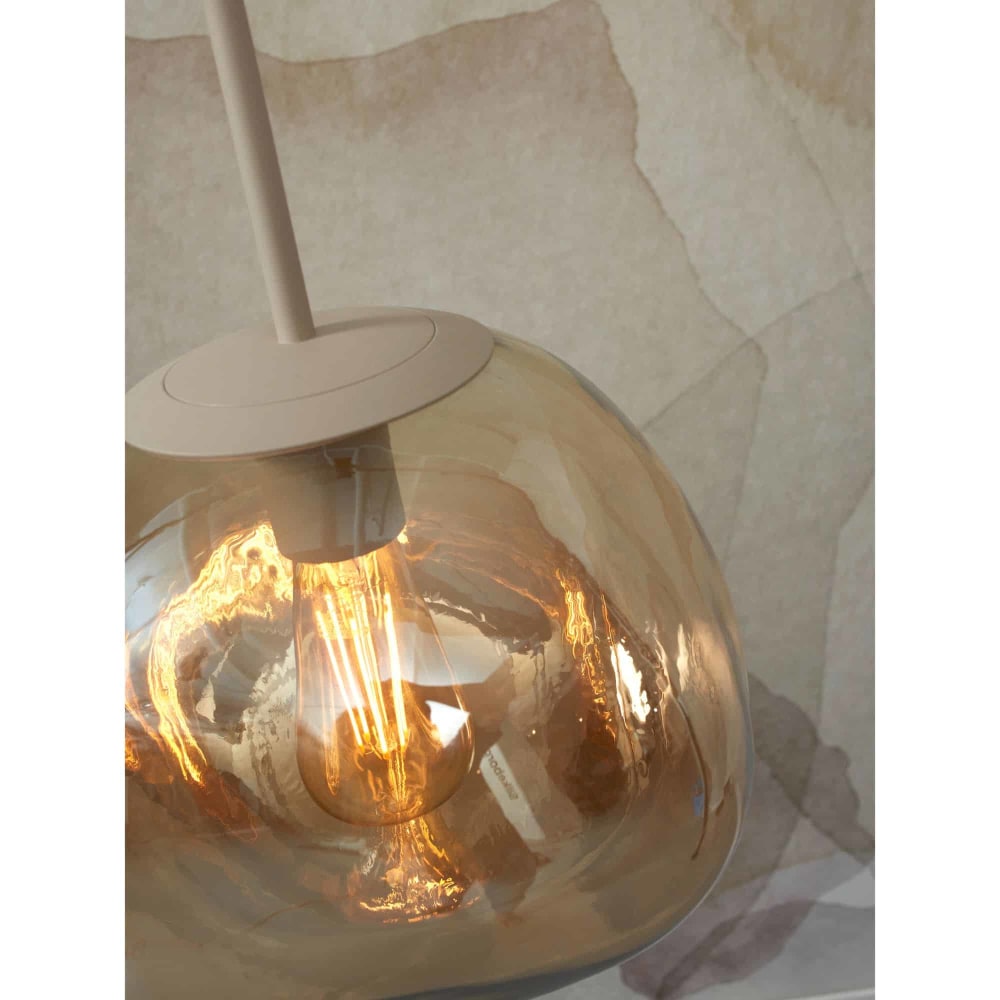 Suspension verre brun 26x26x37.5cm — vue 3