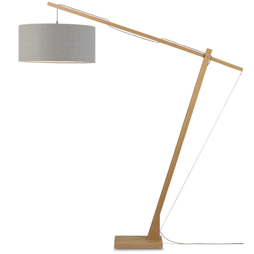 Lampadaire textile gris 175x60x207cm