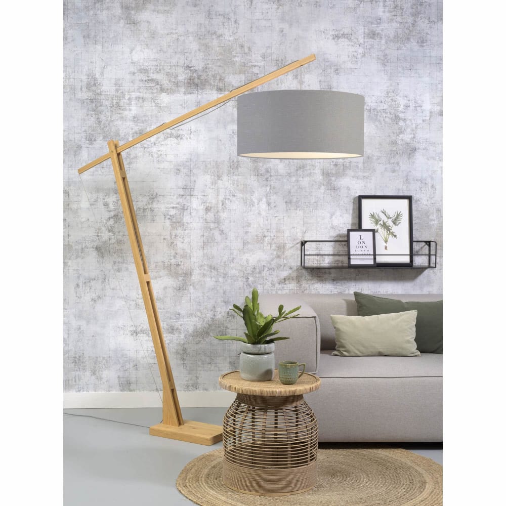 Lampadaire textile gris 175x60x207cm — vue 3