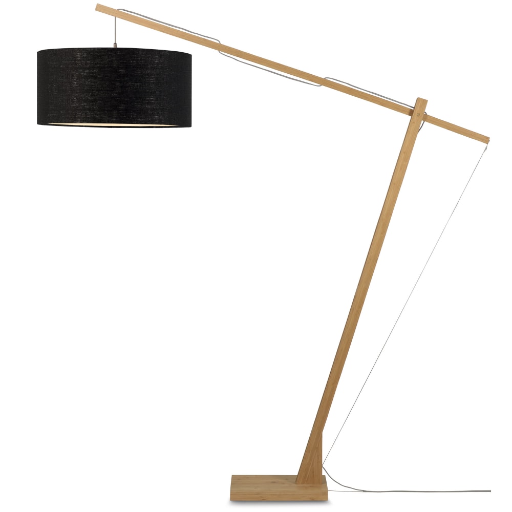 Lampadaire textile noir 175x60x207cm