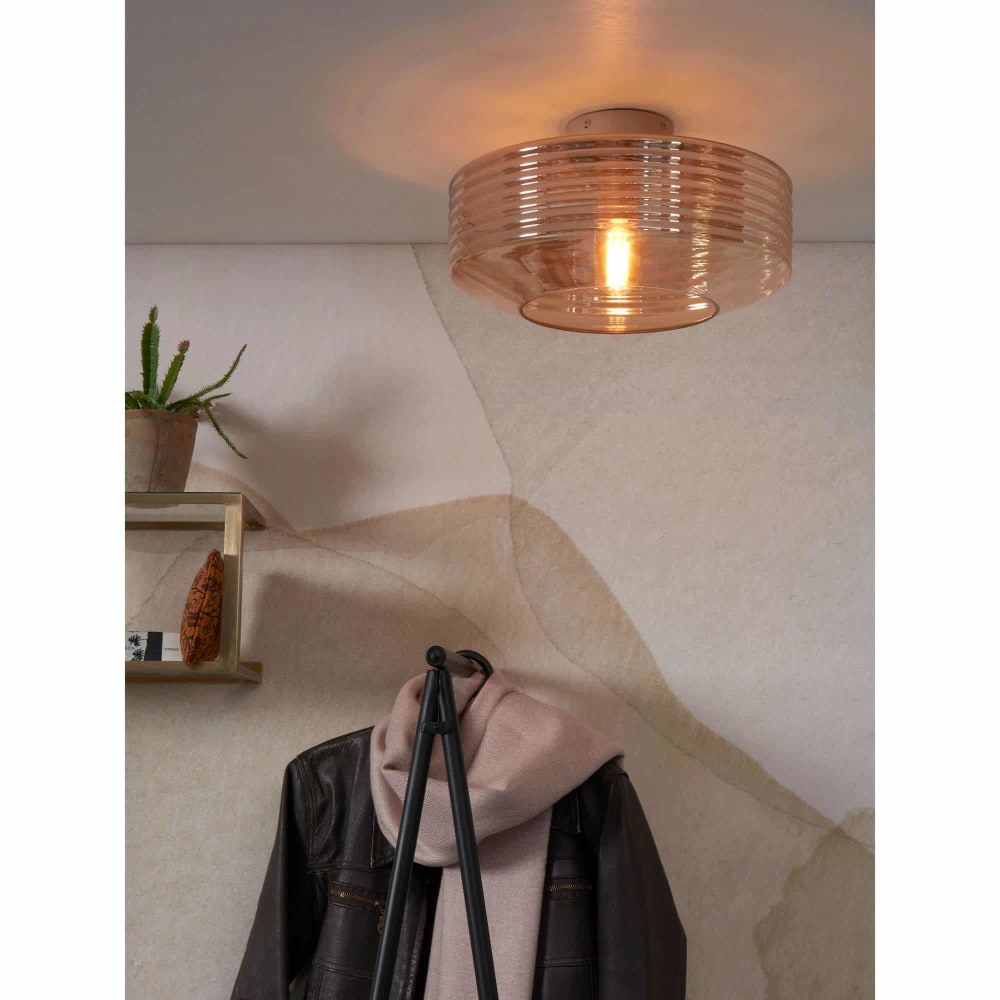 Plafonnier verre brun ø35cm — vue 3