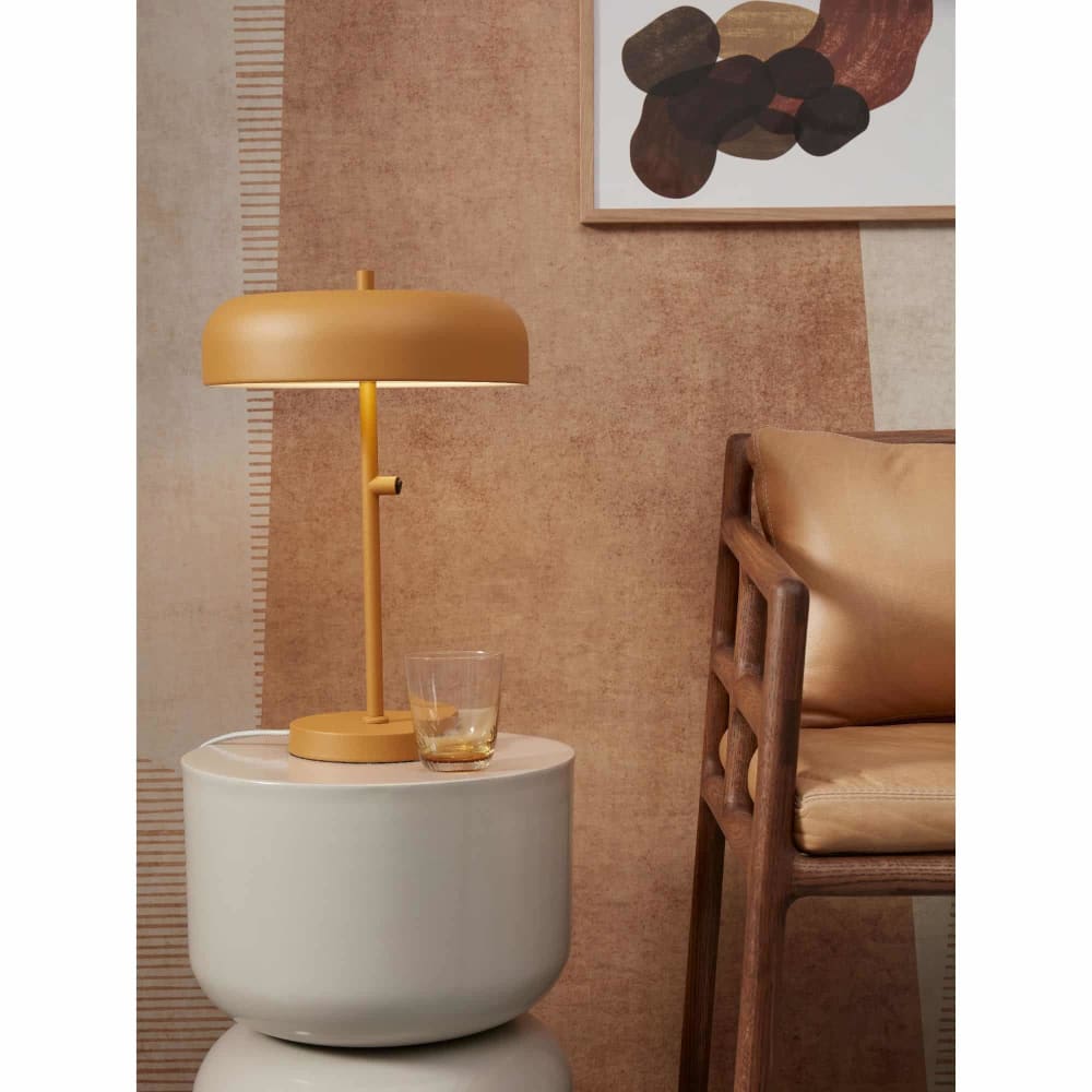 Lampe de table métal orange ø30cm — vue 3