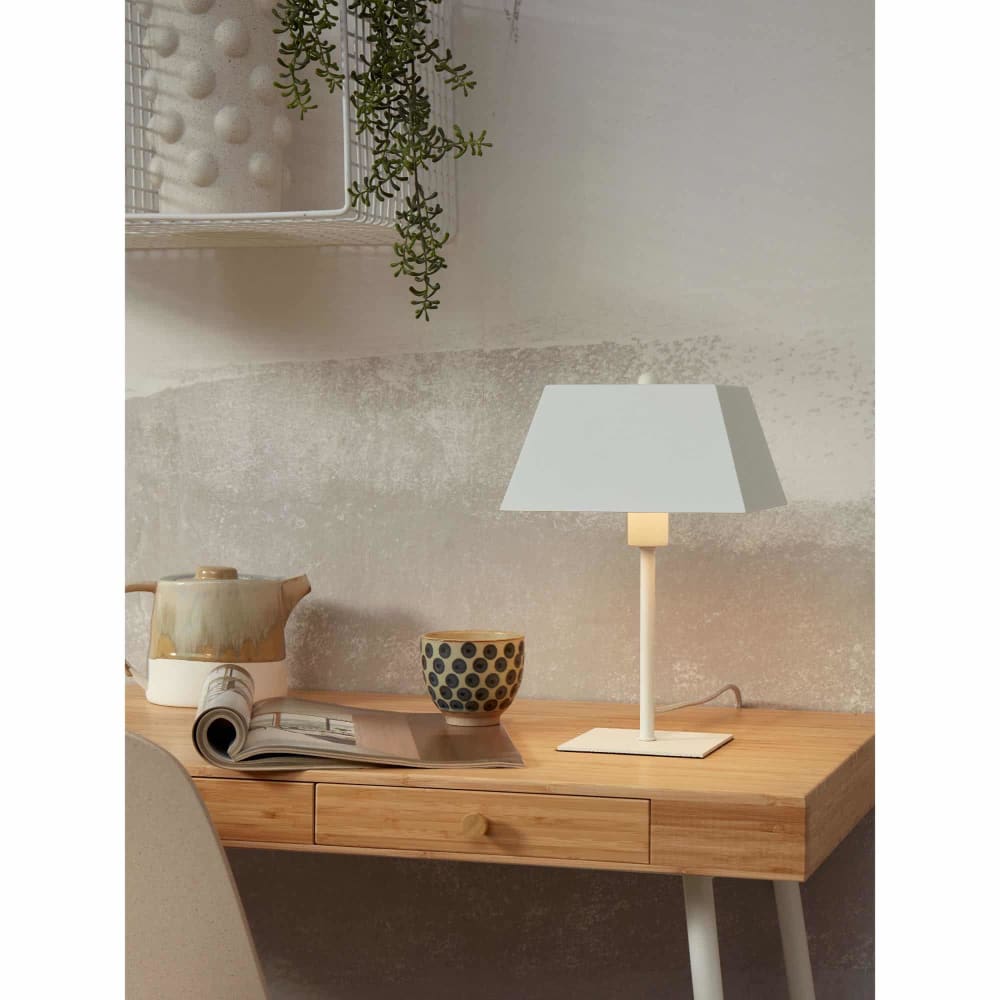 Lampe de table métal blanc 20x20x31cm — vue 3