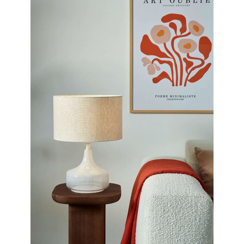 Lampe de table textile gris ø32cm — vue 3