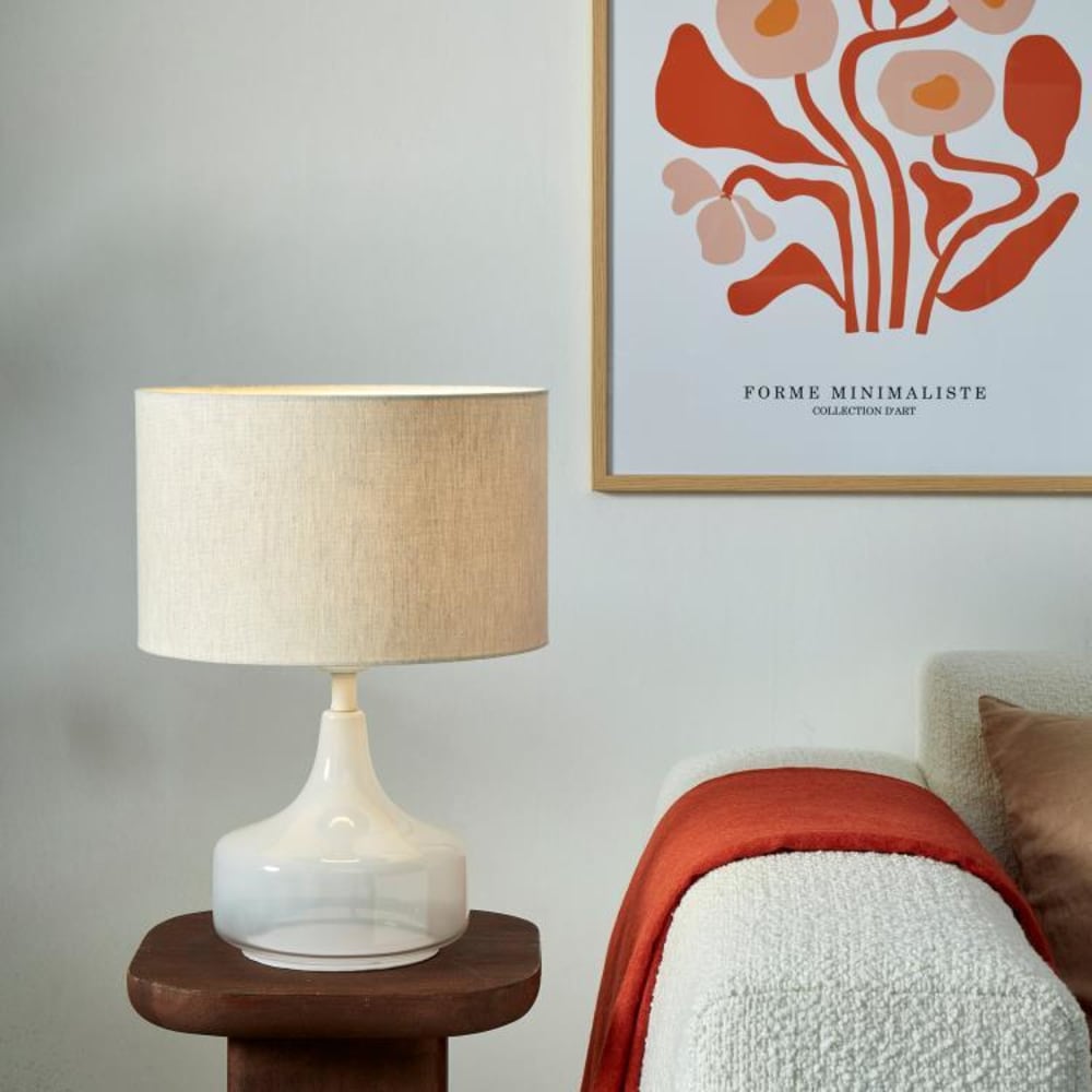 Lampe de table textile gris ø32cm — vue 4