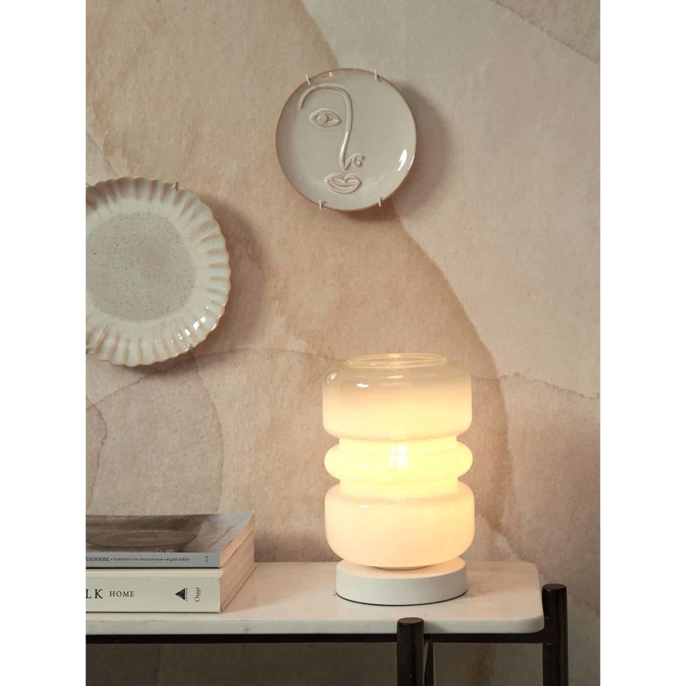 Lampe de table verre blanc 15x15x23cm — vue 3
