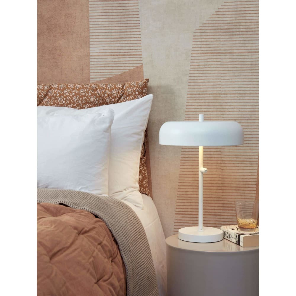 Lampe de table métal blanc ø30cm — vue 3