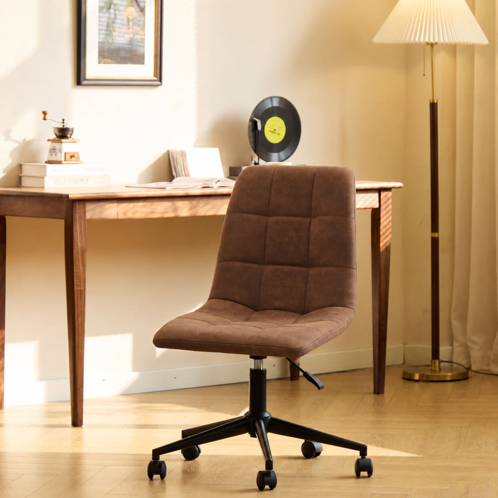 Nordlys Bürostuhl aus Metall und Kunstleder Braun style modern Braun Öko-Tex Zertifikat Stoff