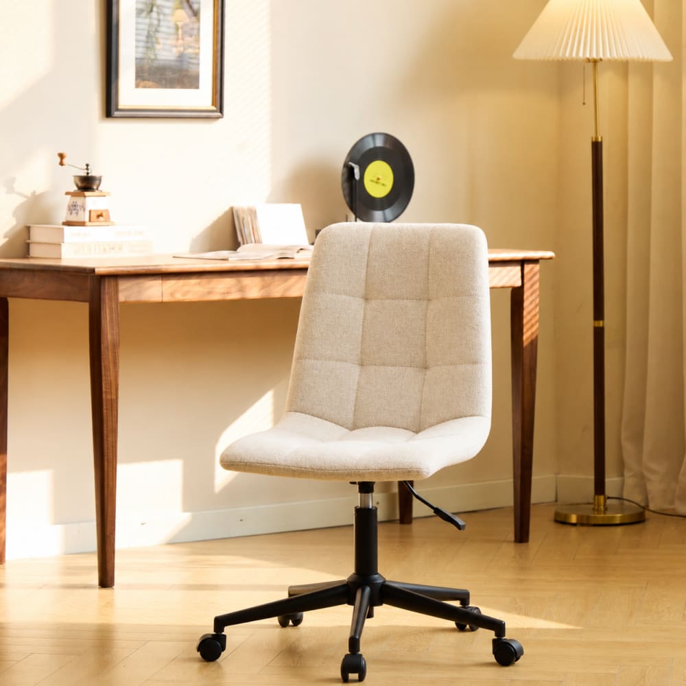 Nordlys Bürostuhl aus Metall und Stoff Beige style modern Beige Öko-Tex Zertifikat Stoff