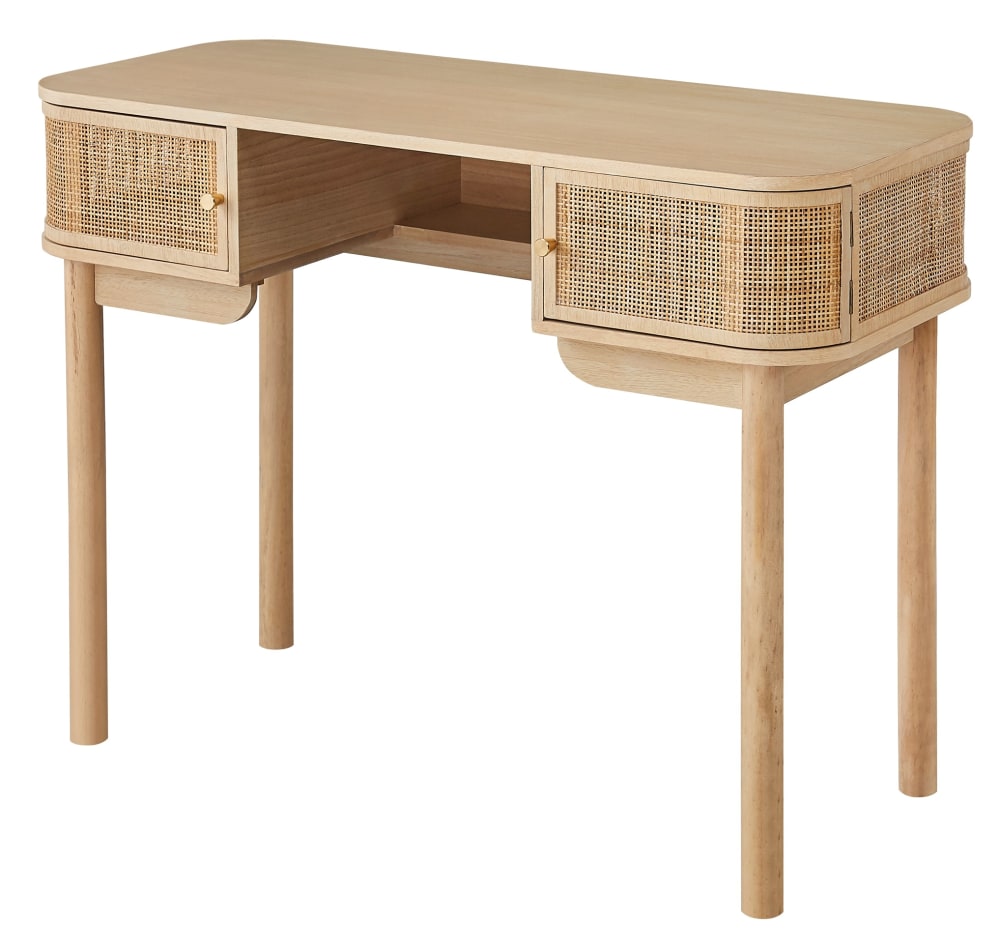 Bureau 2 portes en bois et cannage - Maisons du Monde