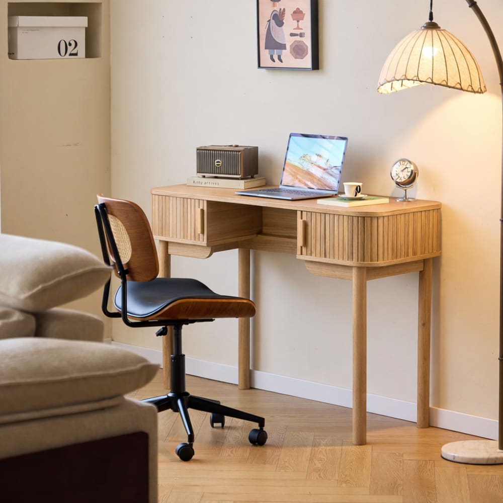 Nordlys Schreibtisch 2 Türen aus Massivholz style classic chic Braun