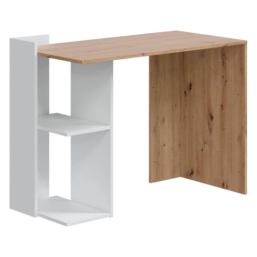 Dmora Schreibtisch in weißer Holzoptik, geknotete Eiche, 100 x 52 x 78 cm style modern - Holz