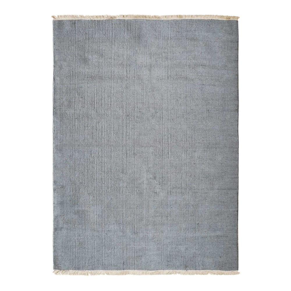 Tapis jute et coton avec franges gris clair 120x170