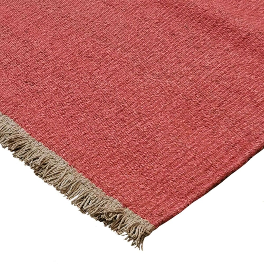 Tapis jute et coton avec franges terra cotta 80x150 — vue 4
